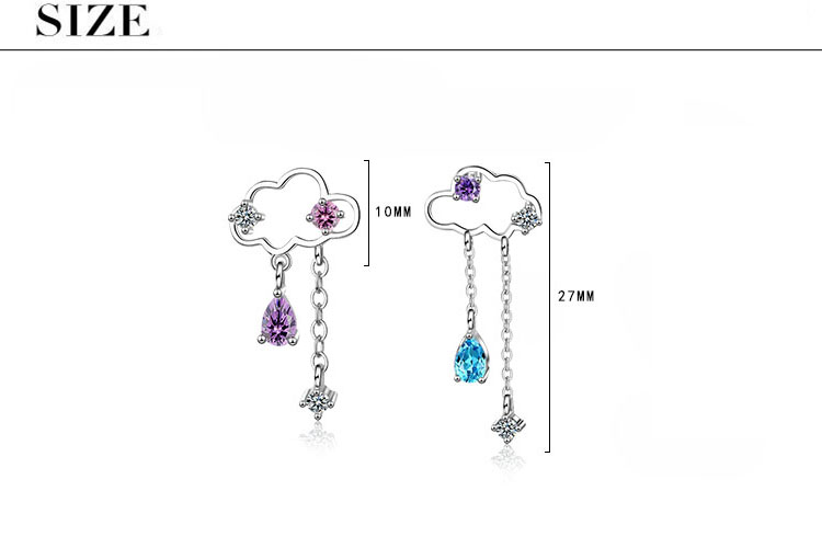 1 Paire Style Simple Style Classique Les Gouttelettes D'Eau Incruster Le Cuivre Zircon Boucles D'oreilles display picture 1