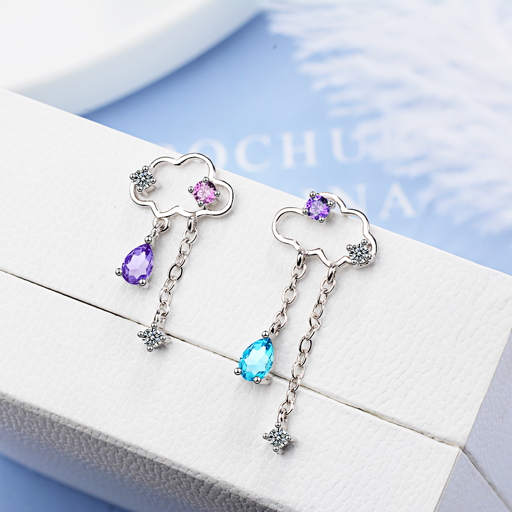 1 Pair Simple Style Classic Style Water Droplets Inlay Copper Zircon Drop Earrings display picture 6