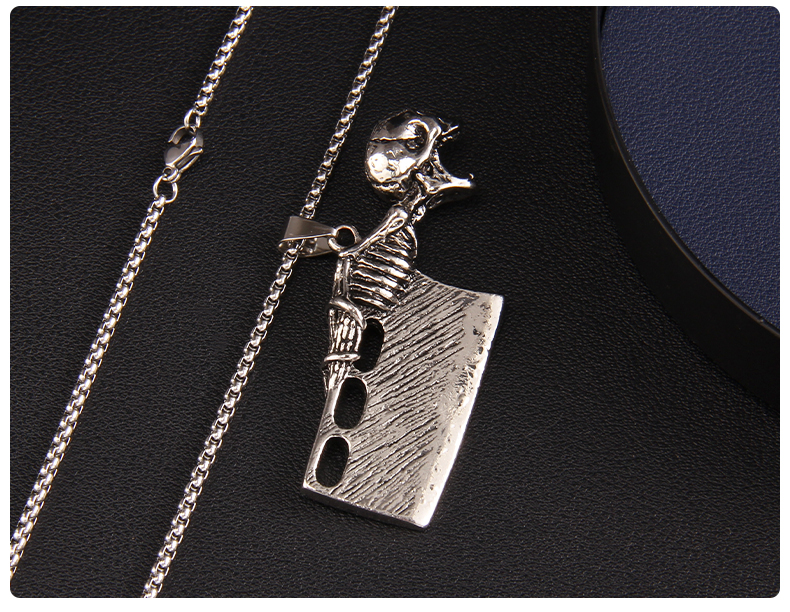 Punk Skull 201 Stainless Steel Zinc Alloy Unisex Pendant Necklace display picture 5