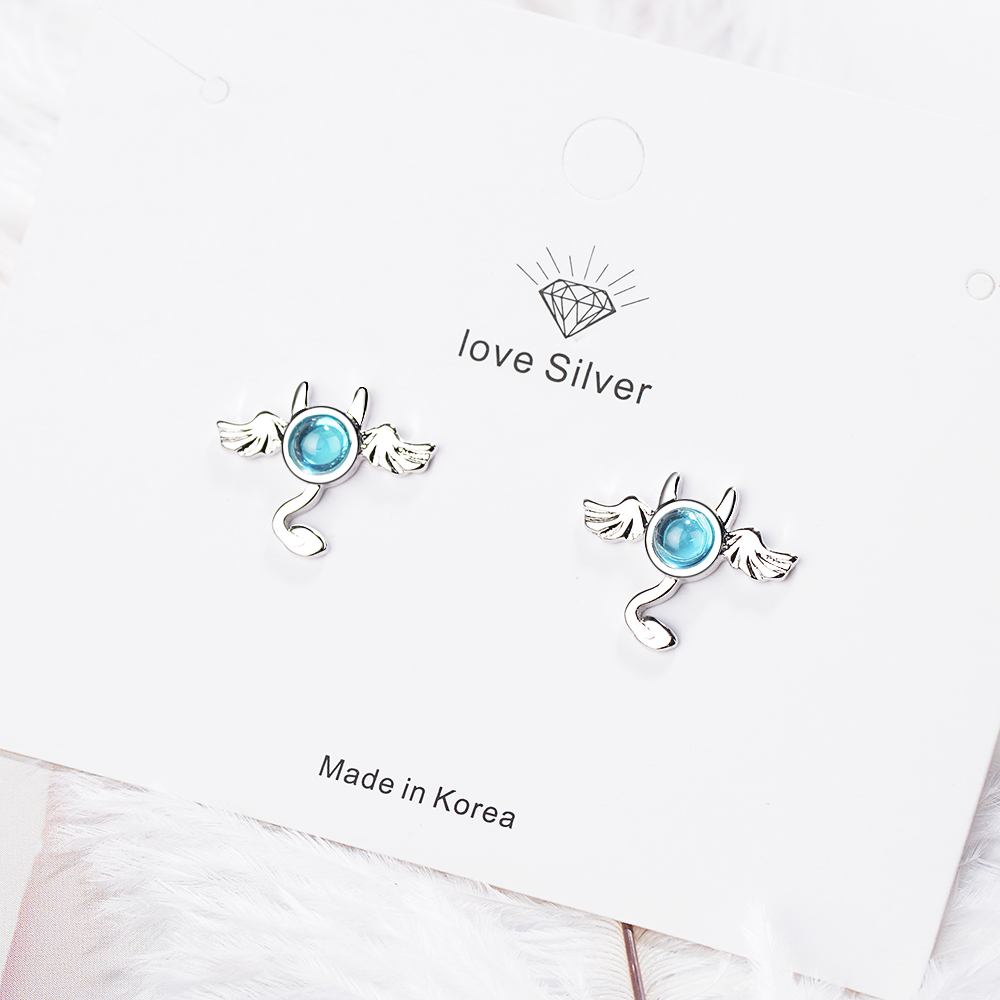 1 Pair Simple Style Classic Style Cartoon Character Inlay Copper Crystal Ear Studs display picture 2