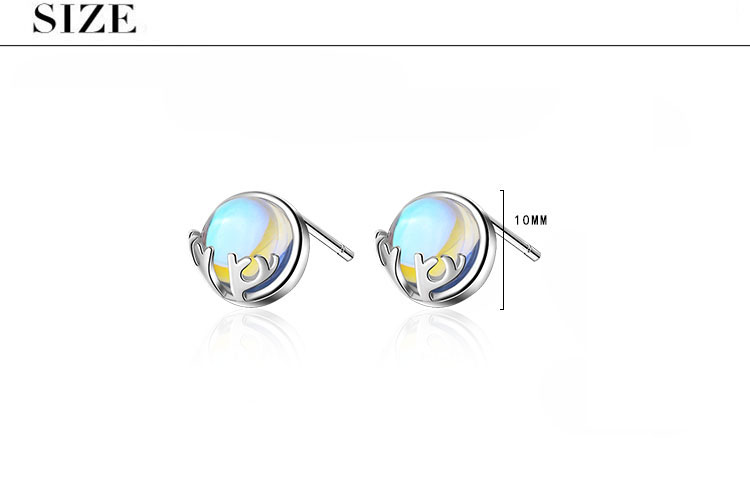 1 Pair Simple Style Classic Style Solid Color Inlay Copper Moonstone Ear Studs display picture 1