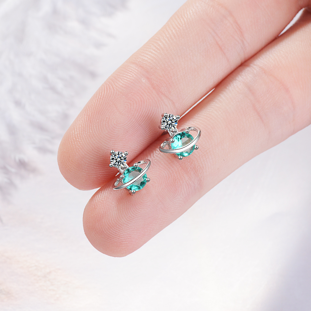 1 Pair Simple Style Classic Style Star Inlay Copper Crystal Ear Studs display picture 5