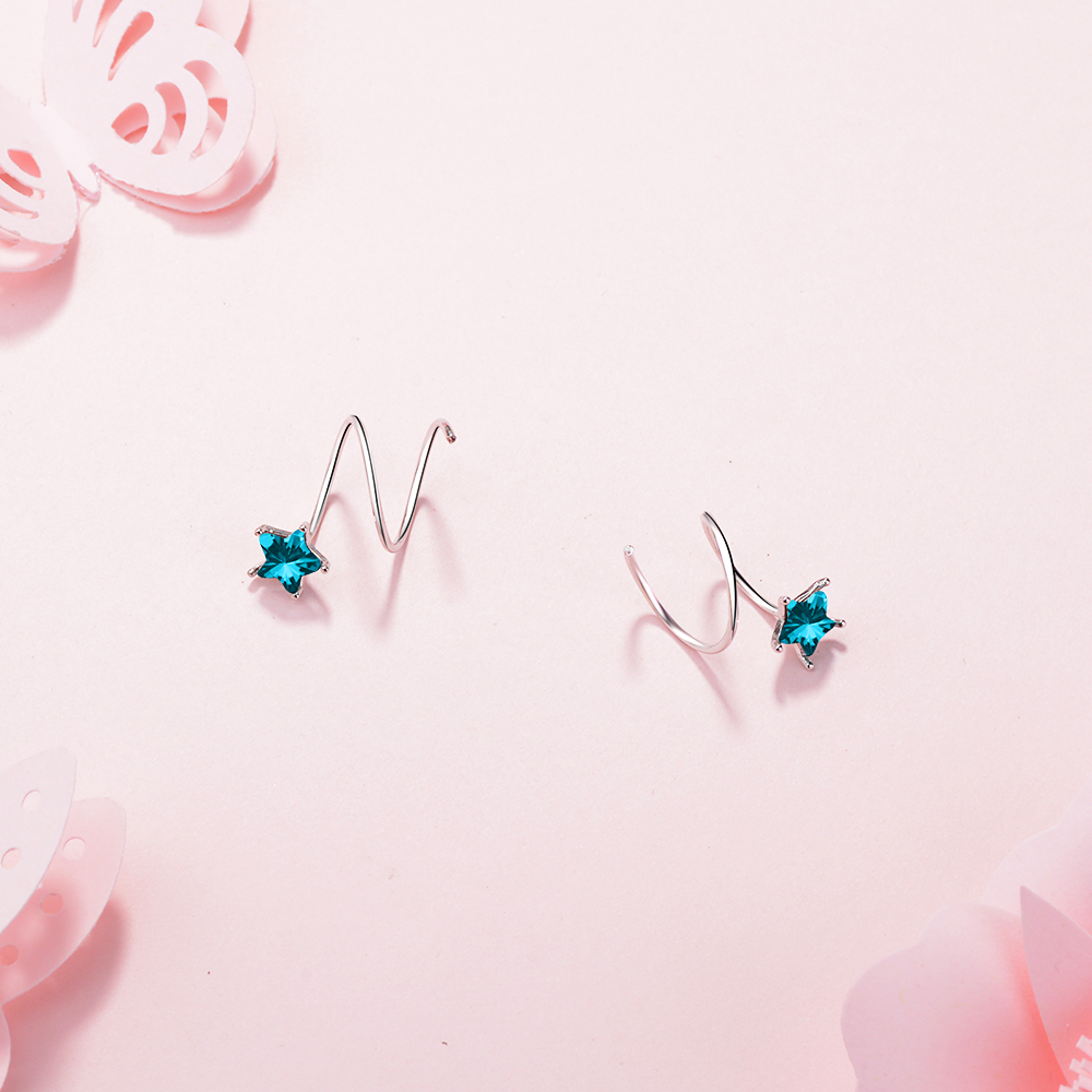 1 Paire Décontractée Luxueux Star Incruster Le Cuivre Cristal Boucles D'Oreilles display picture 3