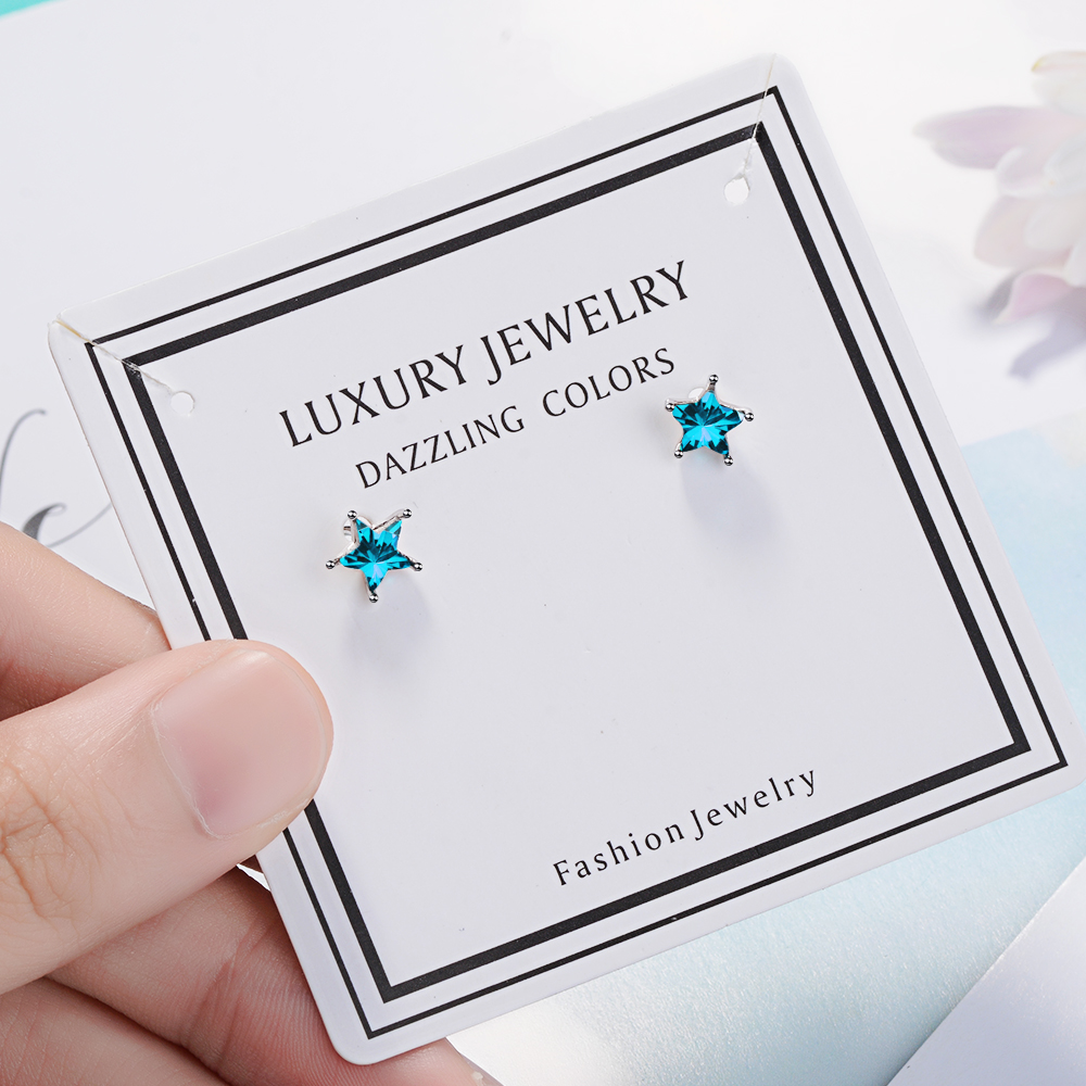 1 Paire Décontractée Luxueux Star Incruster Le Cuivre Cristal Boucles D'Oreilles display picture 5