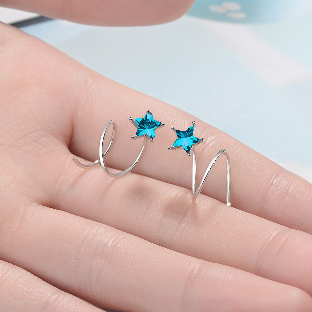 1 Paire Décontractée Luxueux Star Incruster Le Cuivre Cristal Boucles D'Oreilles display picture 6