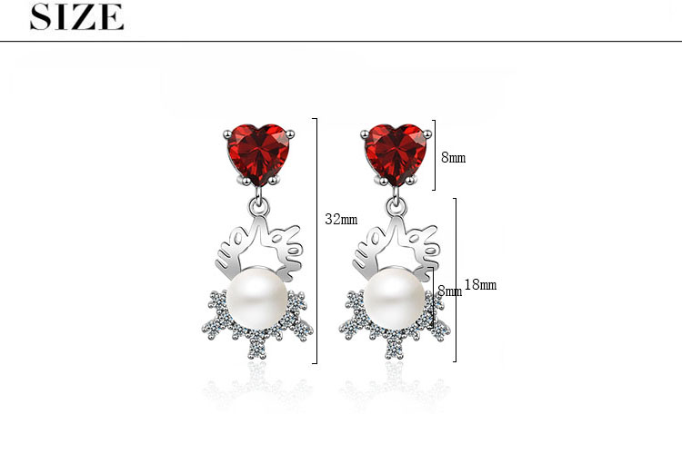 1 Pair Retro Heart Shape Inlay Copper Pearl Zircon Drop Earrings display picture 1