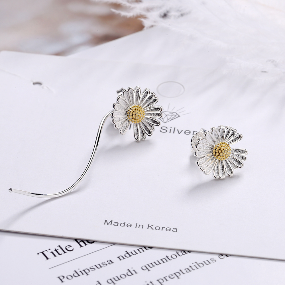 1 Pair Simple Style Classic Style Flower Plating Copper Gold Plated Ear Studs display picture 2