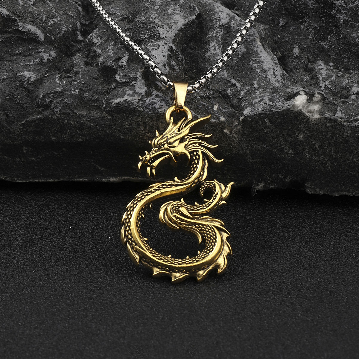 Hip-Hop Dragon Zinc Alloy Plating Men's Pendant Necklace display picture 3