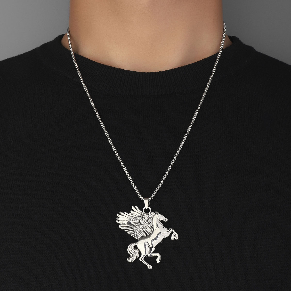 Hip-Hop Horse Zinc Alloy Plating Inlay Men's Pendant Necklace display picture 2