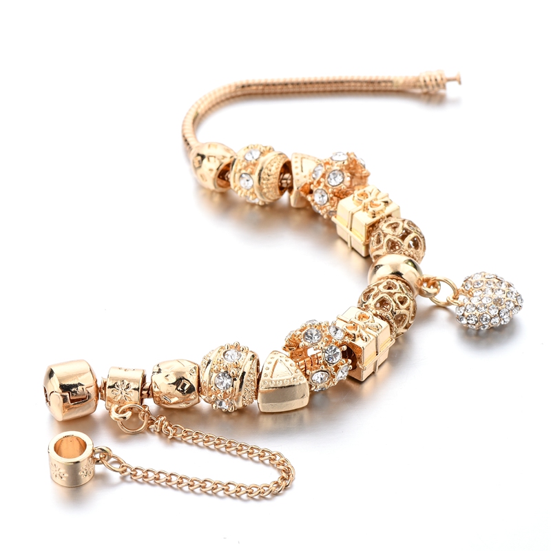 Simple Style Classic Style Solid Color Alloy Inlay Rhinestones Gold Plated Women's Bracelets display picture 4