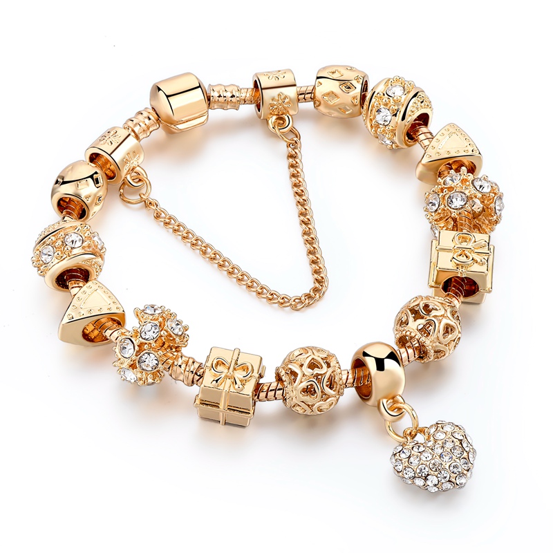 Simple Style Classic Style Solid Color Alloy Inlay Rhinestones Gold Plated Women's Bracelets display picture 1