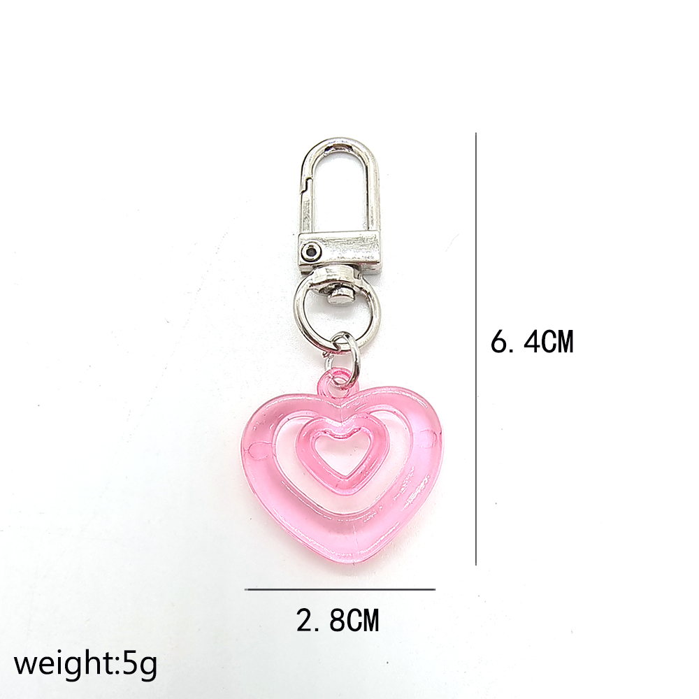 Cute Sweet Heart Shape Arylic Bag Pendant Keychain display picture 1