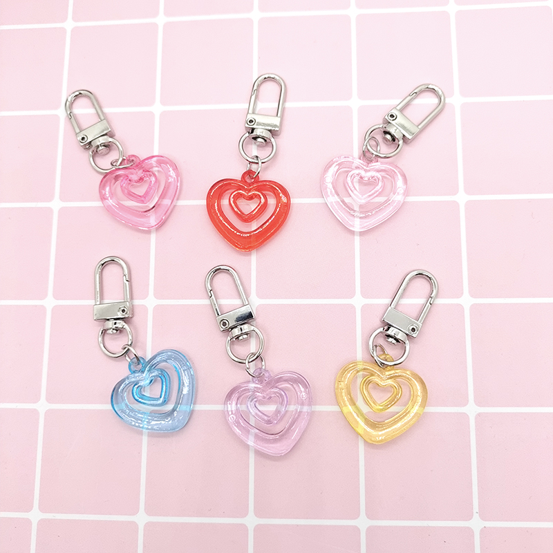 Cute Sweet Heart Shape Arylic Bag Pendant Keychain display picture 6