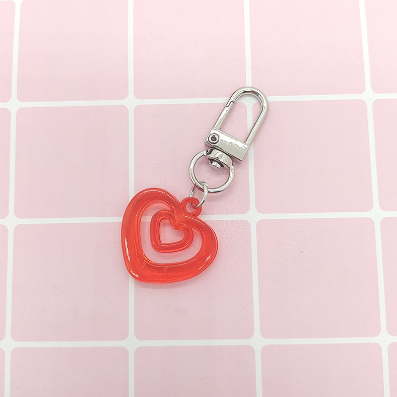 Cute Sweet Heart Shape Arylic Bag Pendant Keychain display picture 8