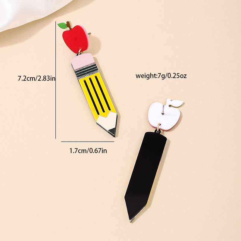 1 Piece Simple Style Classic Style Apple Pencil Printing Arylic Drop Earrings display picture 5