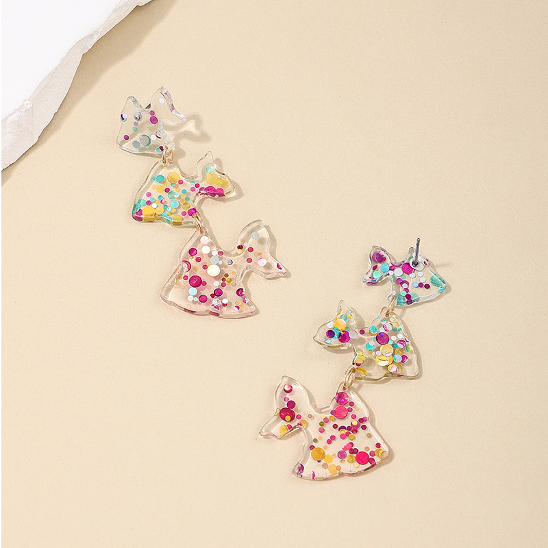 1 Pair Simple Style Classic Style Fish Printing Arylic Drop Earrings display picture 1