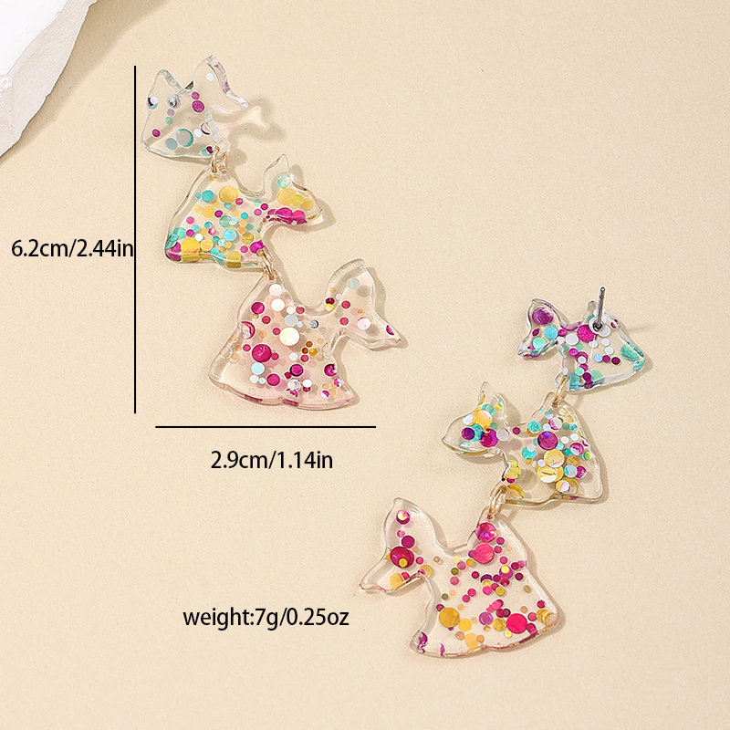 1 Pair Simple Style Classic Style Fish Printing Arylic Drop Earrings display picture 5
