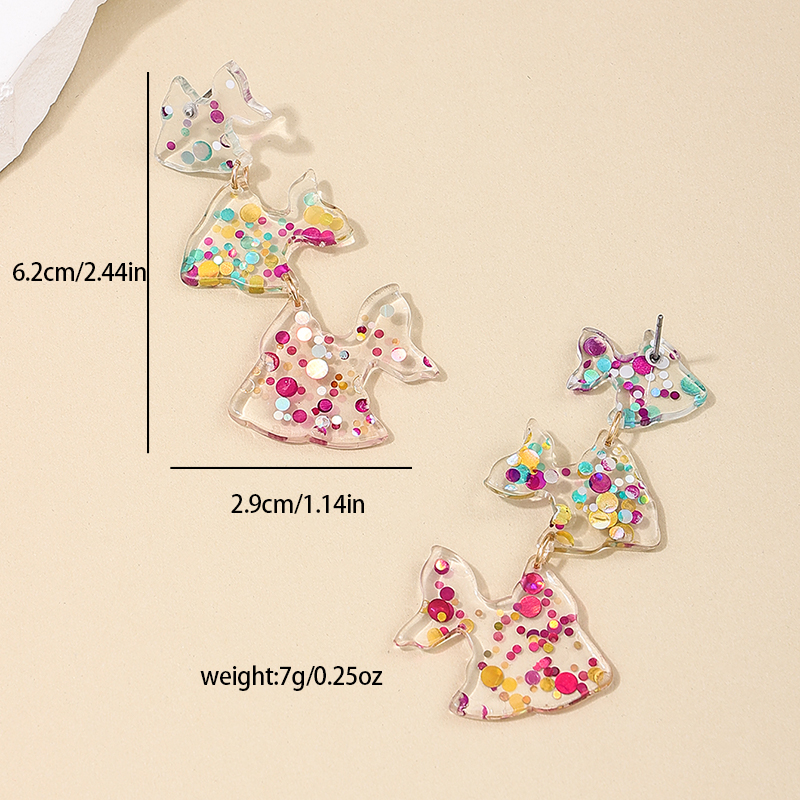 1 Paire Style Simple Style Classique Poisson Impression Arylique Boucles D'oreilles display picture 5