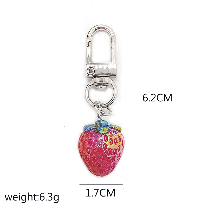 Cute Simple Style Fruit Shrimp Resin Bag Pendant Keychain display picture 4