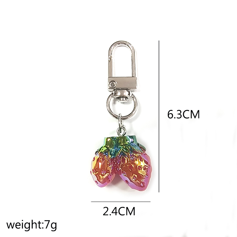 Cute Simple Style Fruit Shrimp Resin Bag Pendant Keychain display picture 1