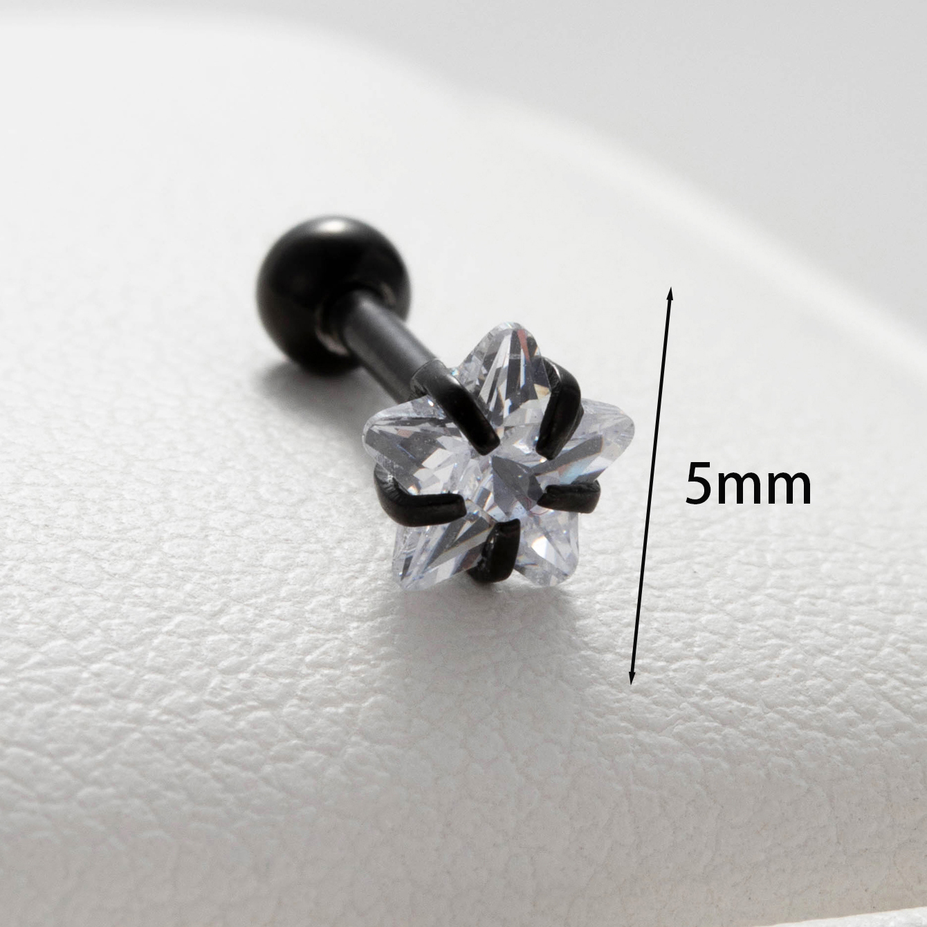 1 Piece Casual Simple Style Pentagram Inlay 316 Stainless Steel  Zircon Ear Studs display picture 2