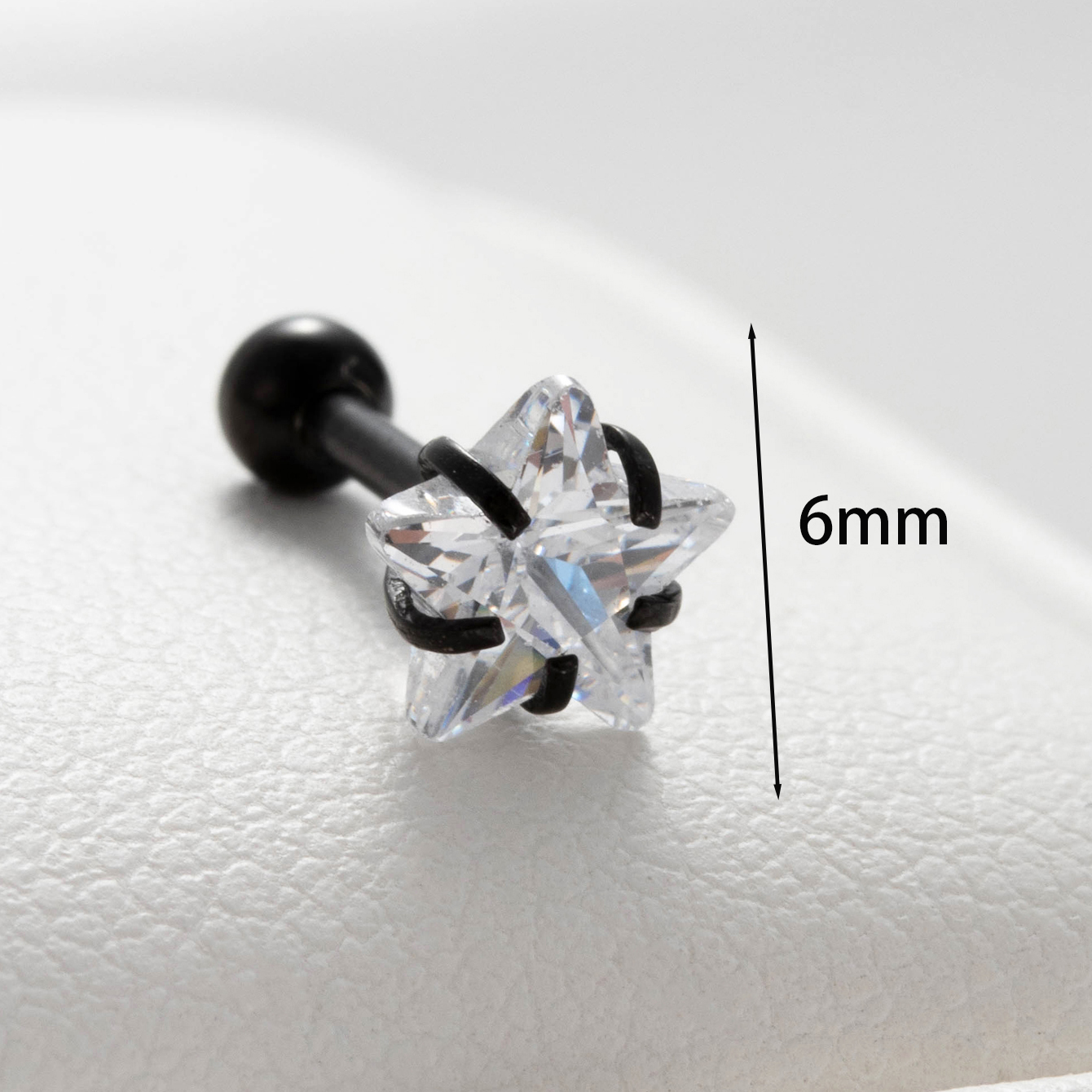 1 Piece Casual Simple Style Pentagram Inlay 316 Stainless Steel  Zircon Ear Studs display picture 3