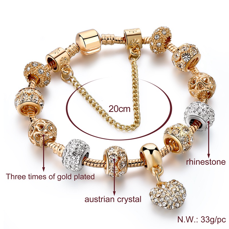 Classic Style Heart Shape Gold Plated Zircon Alloy Wholesale Bangle display picture 1