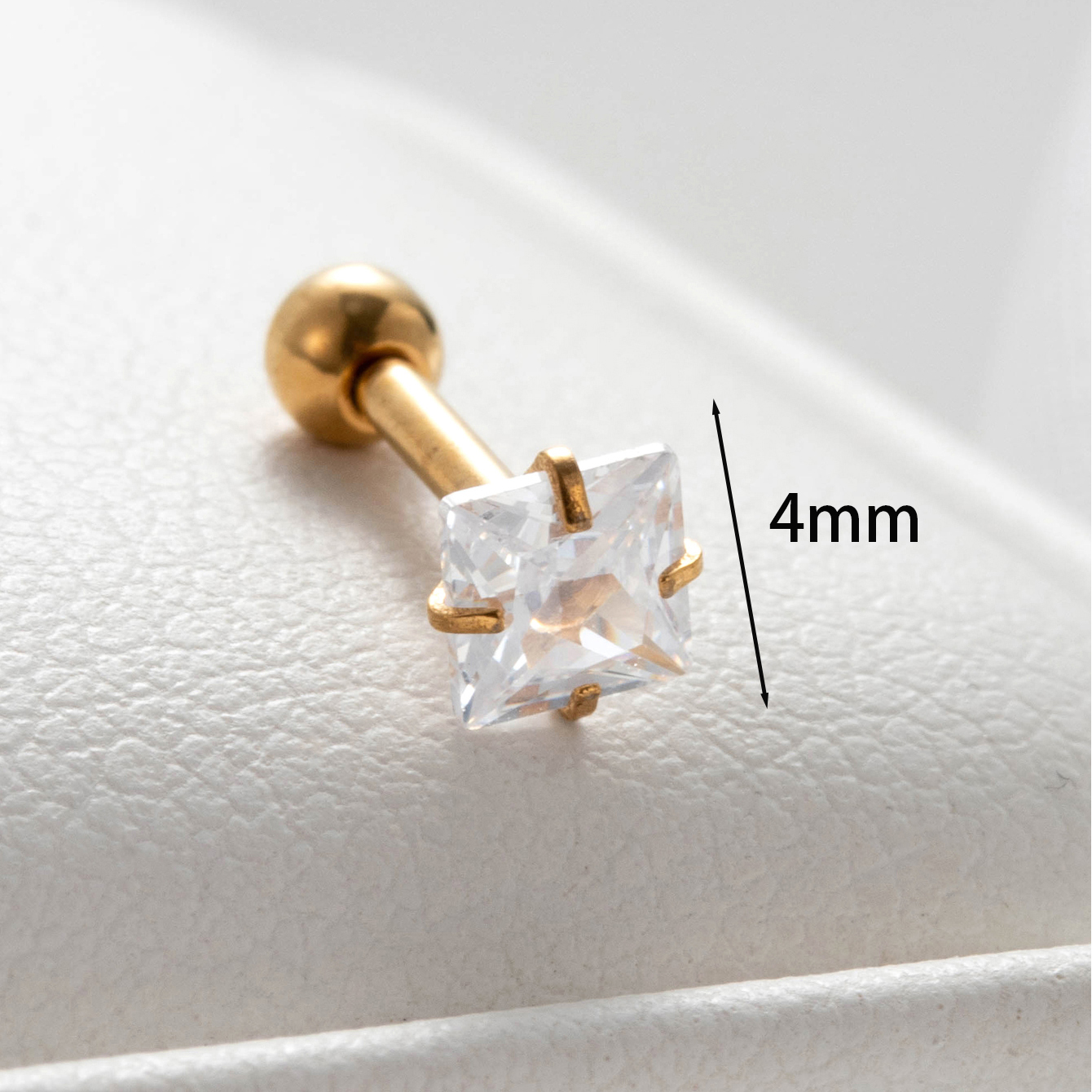 1 Piece Casual Simple Style Solid Color Plating Inlay 316 Stainless Steel  Zircon Ear Studs display picture 1
