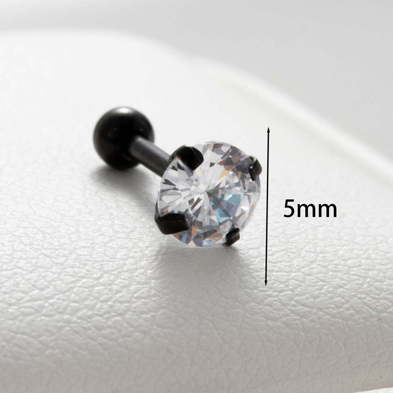 1 Piece Casual Simple Style Round Plating Inlay 316 Stainless Steel  Zircon Ear Studs display picture 2