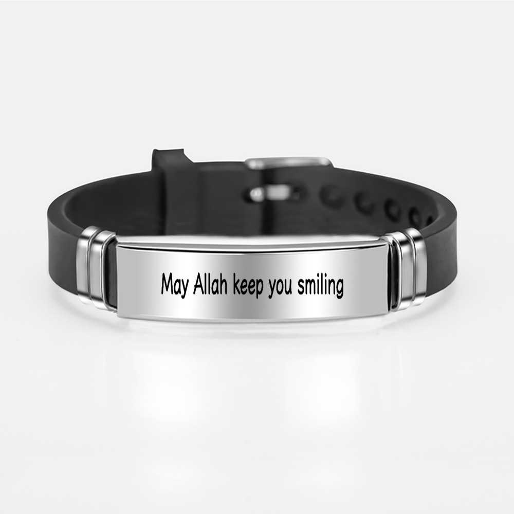 Hip-Hop Punk Letter Silica Gel Buckle Men's Wristband display picture 14