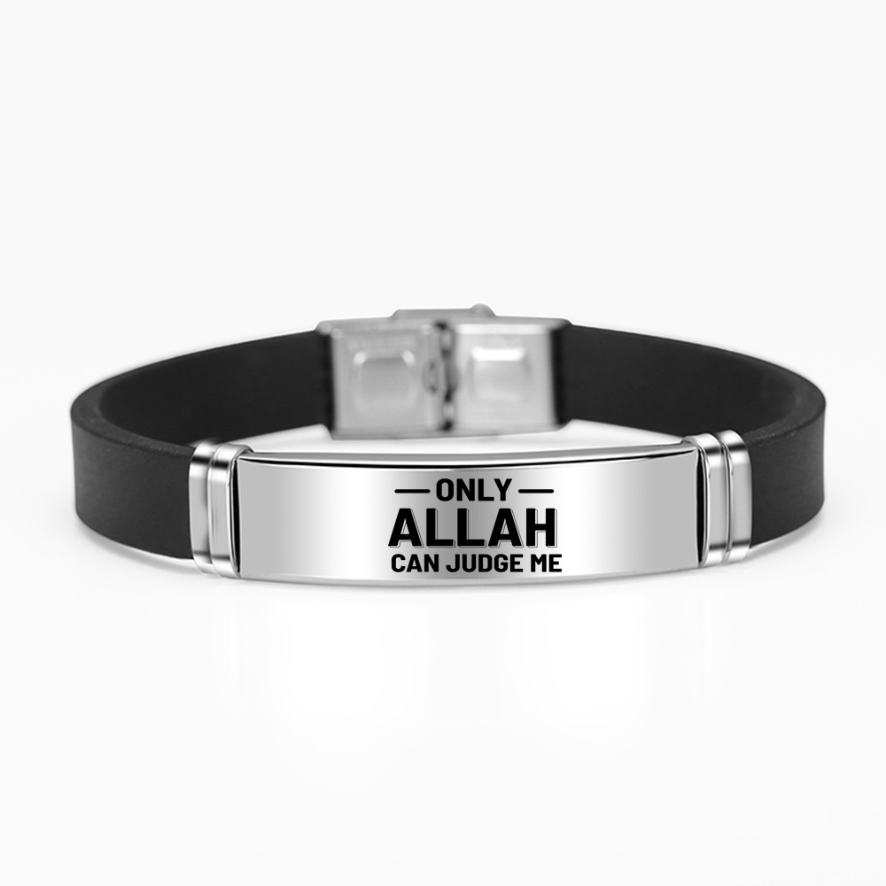 Hip-Hop Punk Letter Silica Gel Buckle Men's Wristband display picture 13