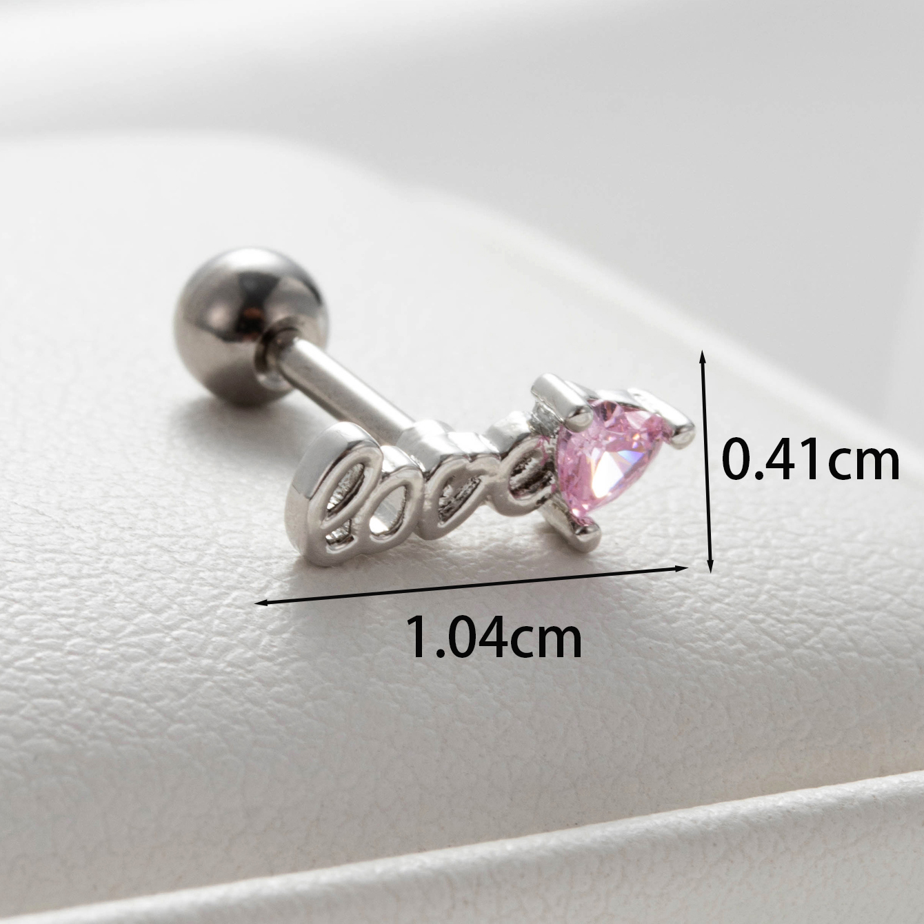 1 Piece Casual French Style Love Heart Shape Flower Inlay Copper Zircon Ear Studs display picture 3