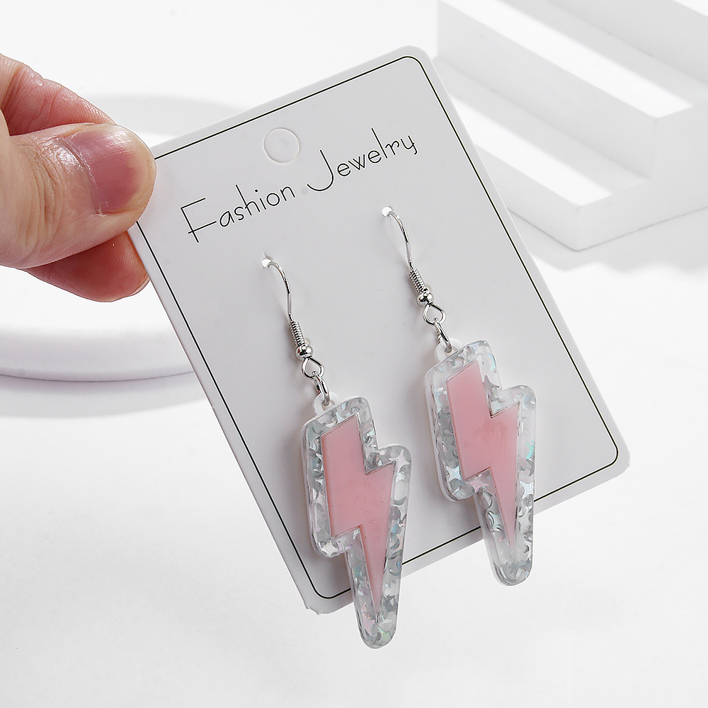 1 Pair Simple Style Lightning Arylic Drop Earrings display picture 1