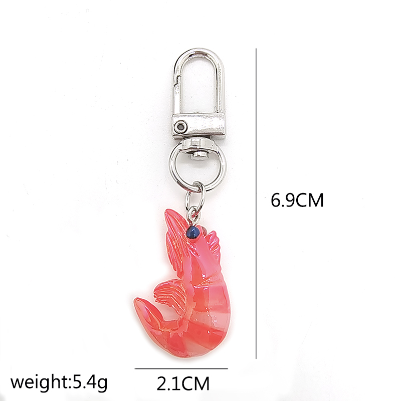 Cute Simple Style Fruit Shrimp Resin Bag Pendant Keychain display picture 9
