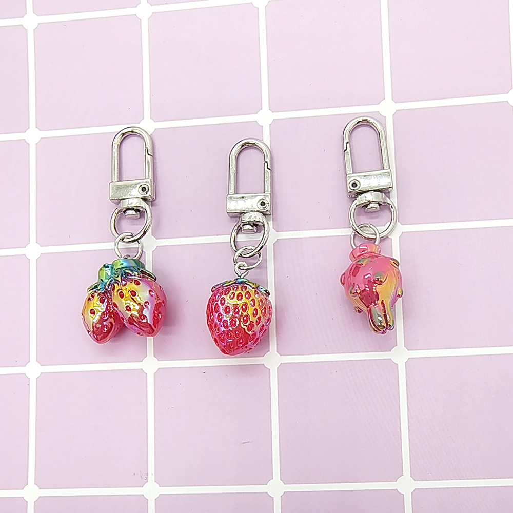 Cute Simple Style Fruit Shrimp Resin Bag Pendant Keychain display picture 15