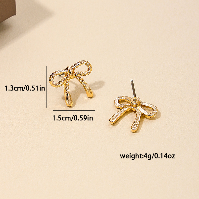 1 Piece Simple Style Classic Style Bow Knot Alloy Ear Studs display picture 1