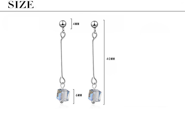 1 Pair Elegant Solid Color Copper Crystal Drop Earrings display picture 1