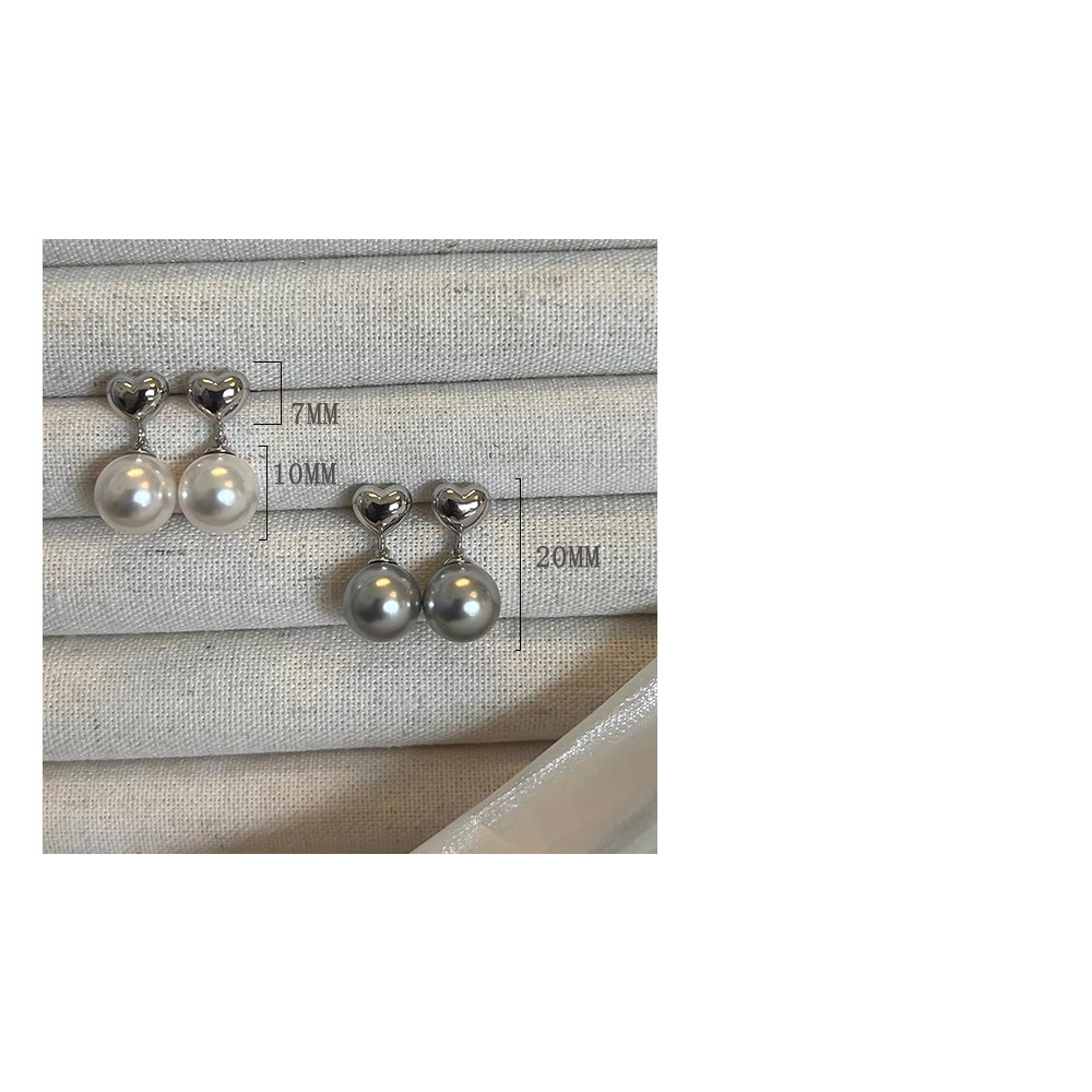 1 Paar Einfacher Stil Herzform Überzug Sterling Silber Tropfenohrringe display picture 1