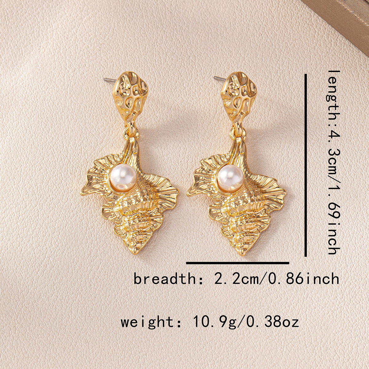 1 Pair Simple Style Conch Plastic Zinc Alloy Drop Earrings display picture 1
