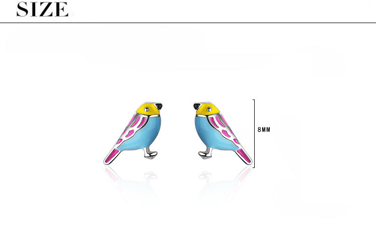 1 Piece Simple Style Classic Style Bird Stoving Varnish Copper Ear Studs display picture 1