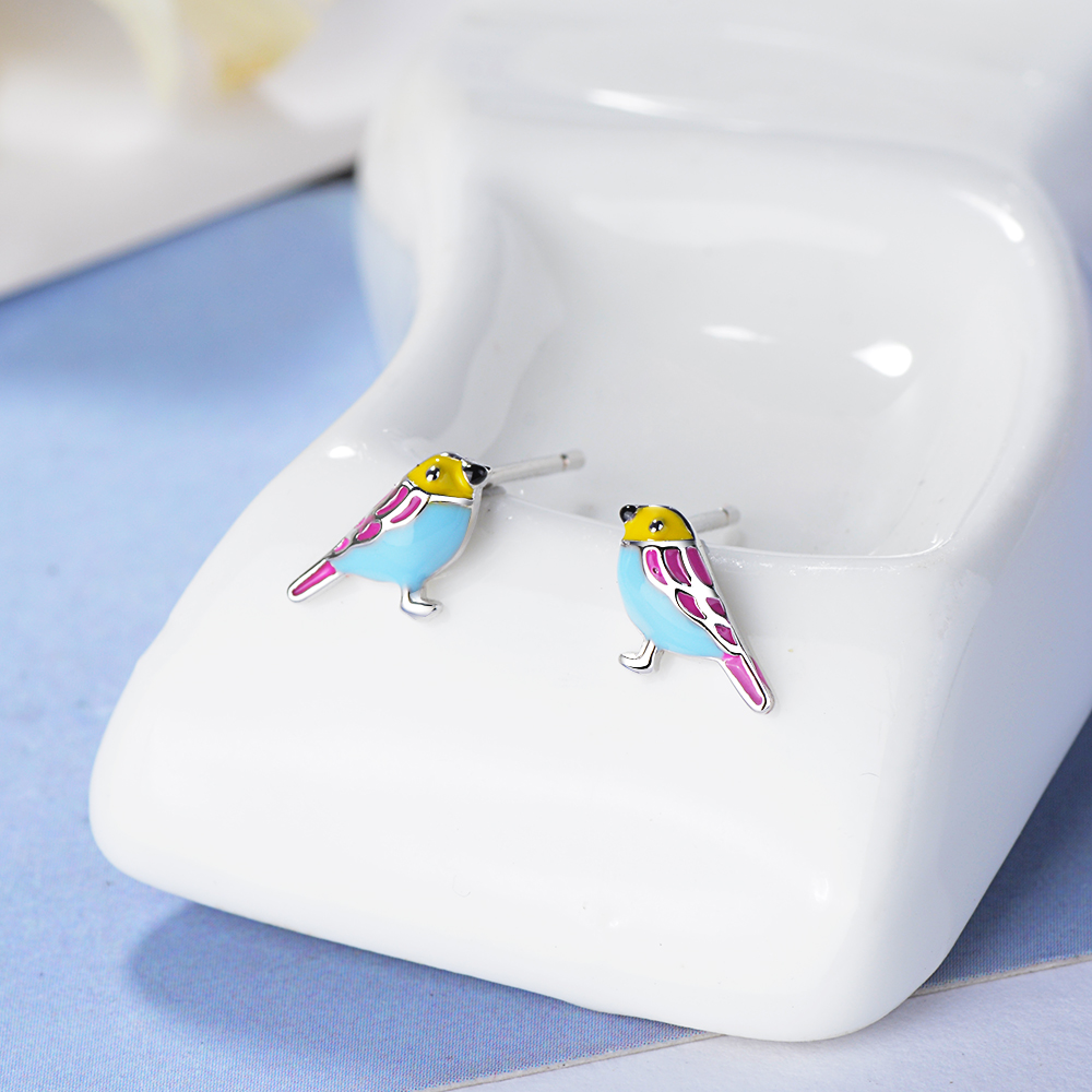 1 Piece Simple Style Classic Style Bird Stoving Varnish Copper Ear Studs display picture 7
