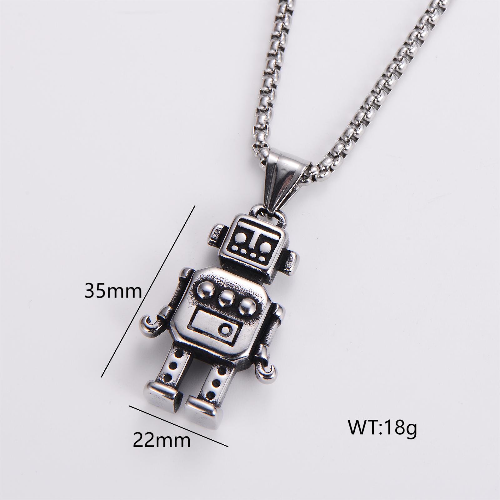 Punk Robot Wings Lizard 304 Stainless Steel Polishing Men's Pendant Necklace display picture 5