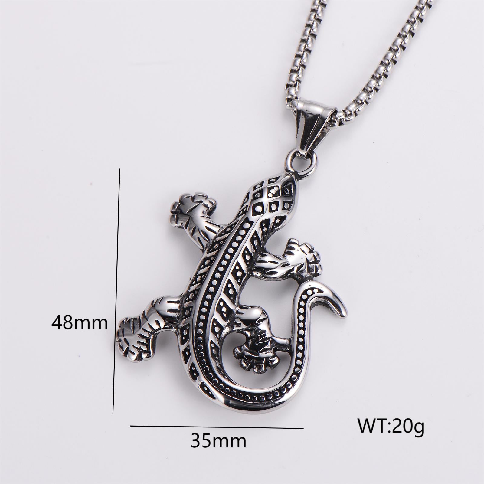 Punk Robot Wings Lizard 304 Stainless Steel Polishing Men's Pendant Necklace display picture 9