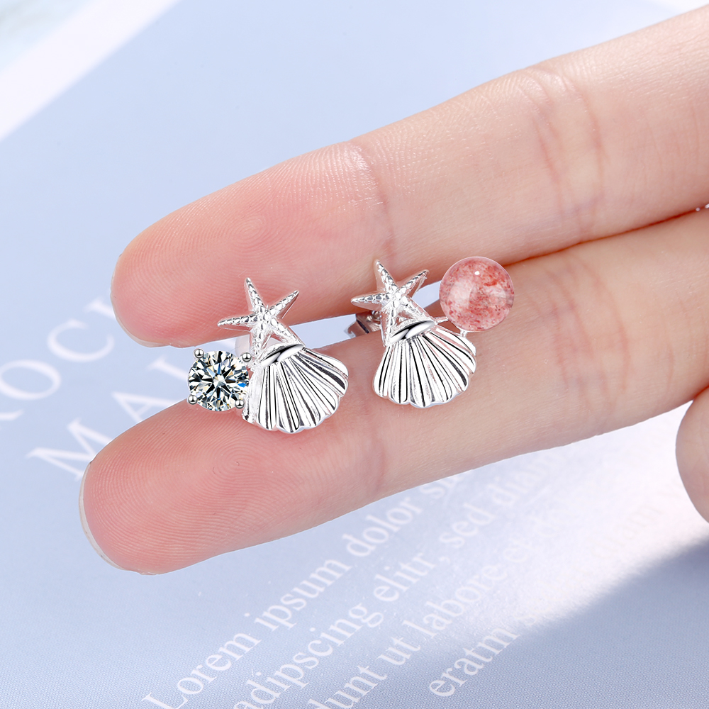 1 Pair Simple Style Classic Style Shell Inlay Copper Zircon Ear Studs display picture 6