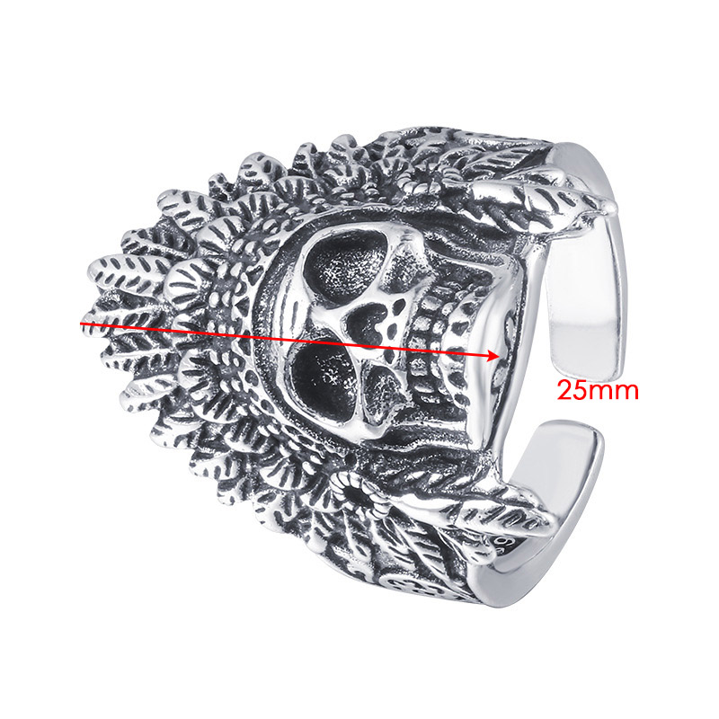 Wholesale Retro Skull Copper Plating Silver Plated Rings display picture 6