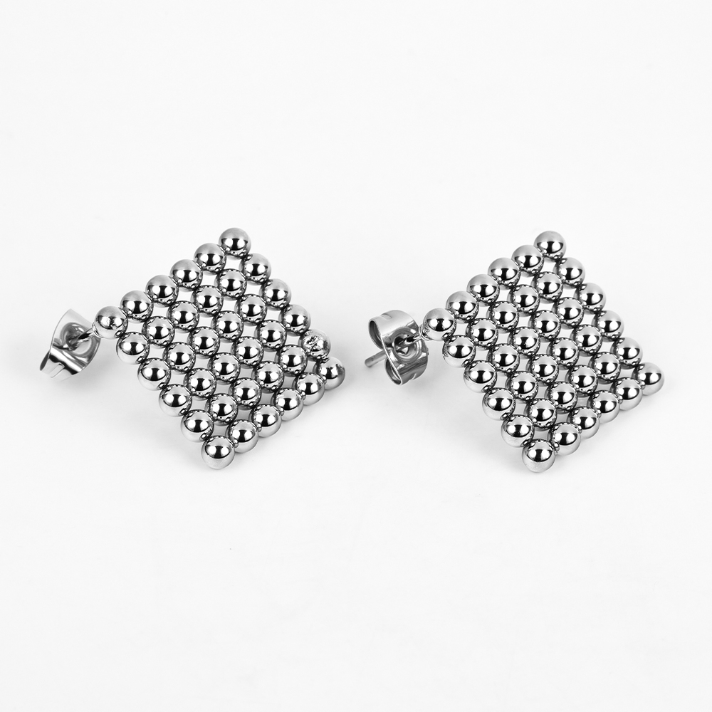 1 Pair Simple Style Geometric Polishing Hollow Out 201 Stainless Steel 18K Gold Plated Ear Studs display picture 5