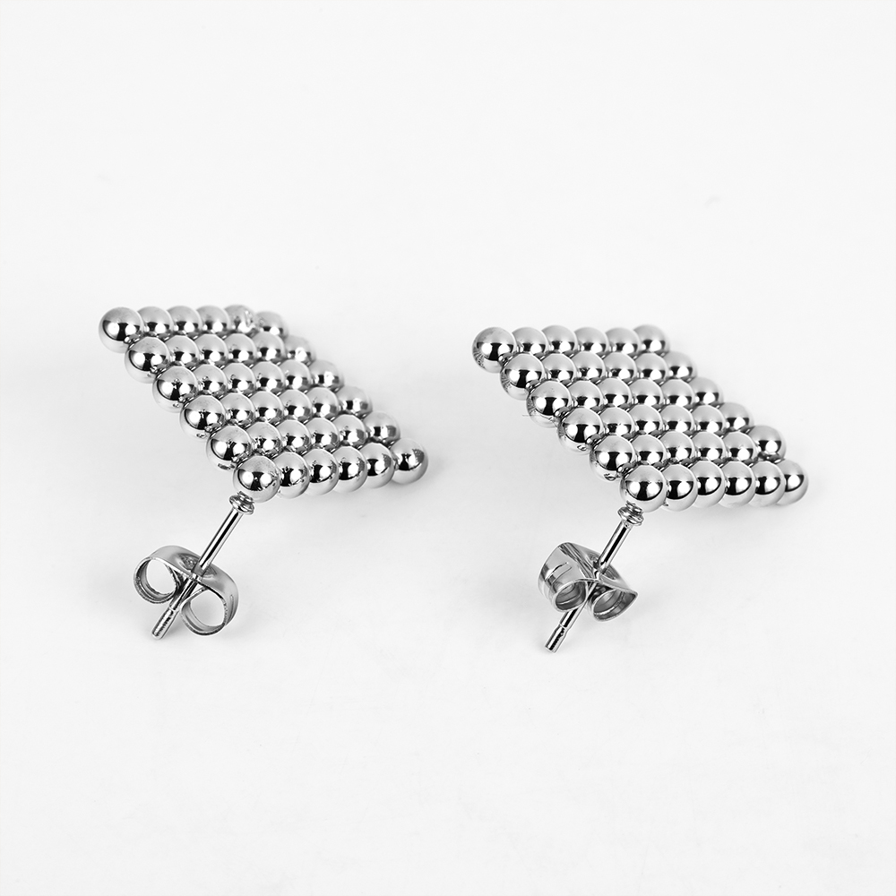 1 Pair Simple Style Geometric Polishing Hollow Out 201 Stainless Steel 18K Gold Plated Ear Studs display picture 7