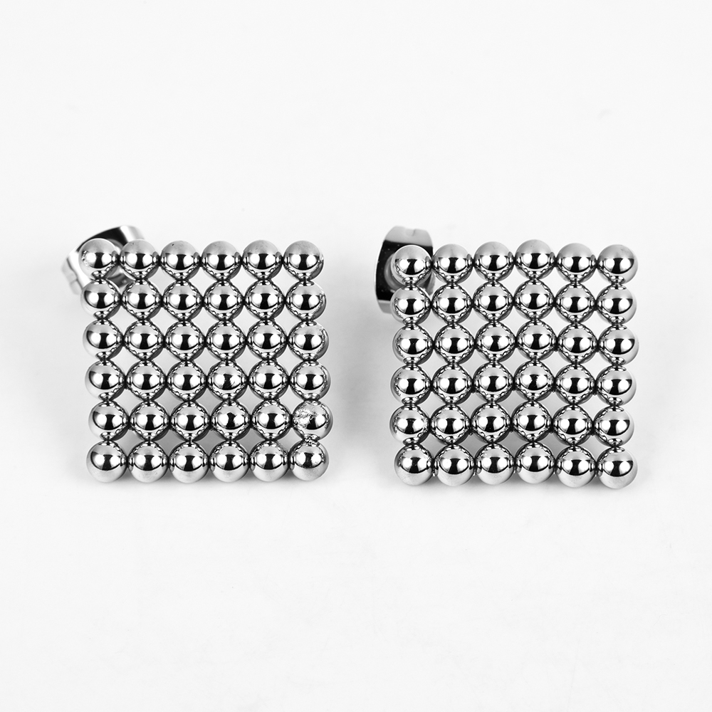 1 Pair Simple Style Geometric Polishing Hollow Out 201 Stainless Steel 18K Gold Plated Ear Studs display picture 8