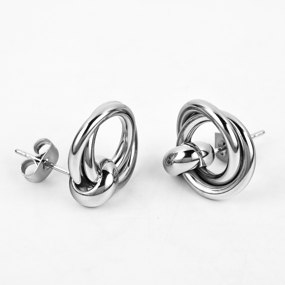 1 Pair Simple Style Geometric Polishing Hollow Out 201 Stainless Steel 18K Gold Plated Ear Studs display picture 38