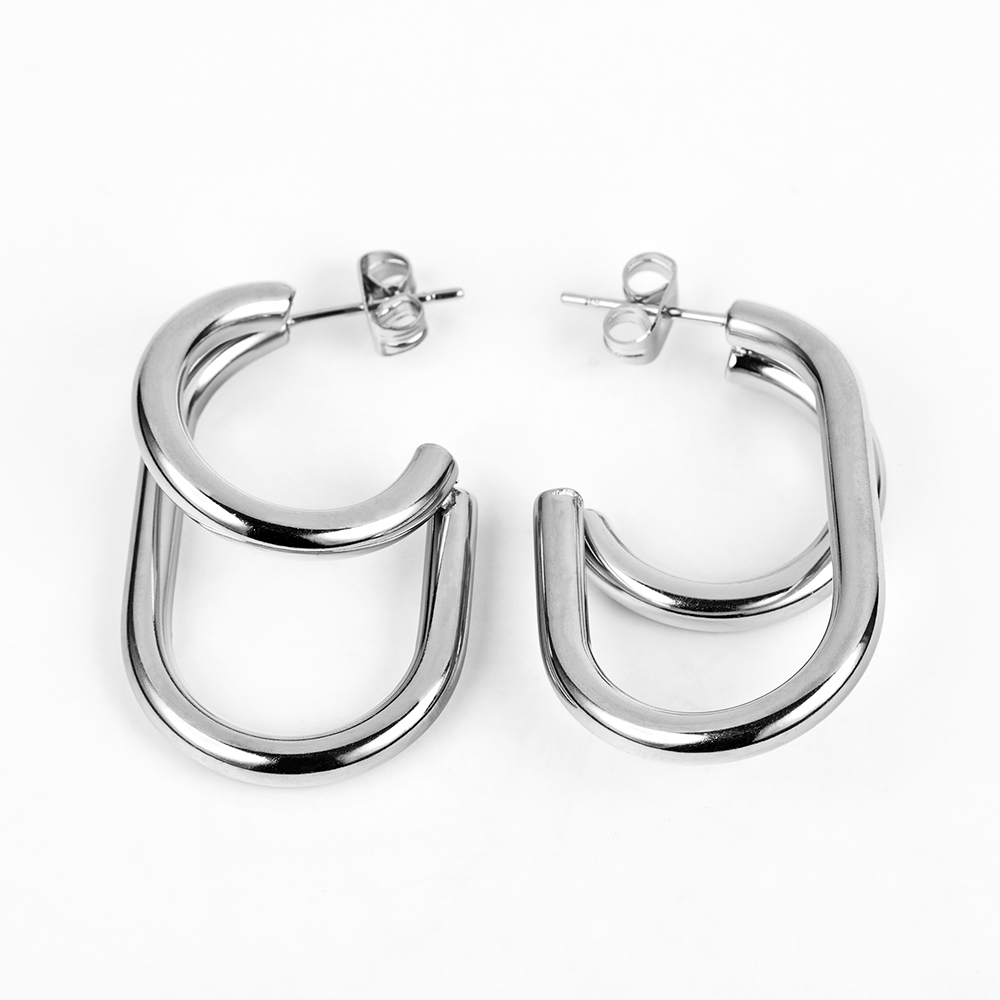 1 Pair Simple Style Geometric Polishing 201 Stainless Steel 18K Gold Plated Ear Studs display picture 38
